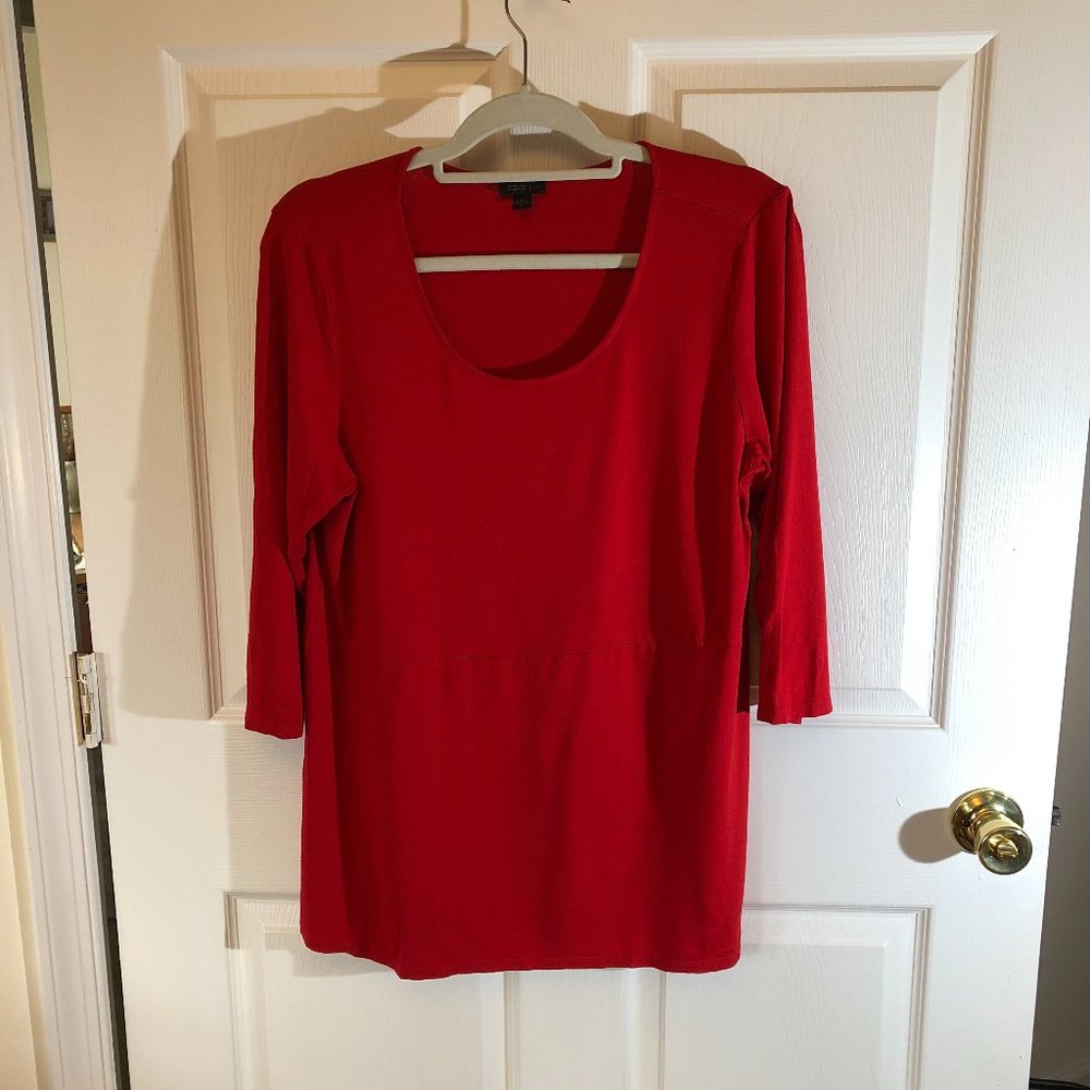 J Jill Wearaver Collection women 3/4 sleeve red TS,  M